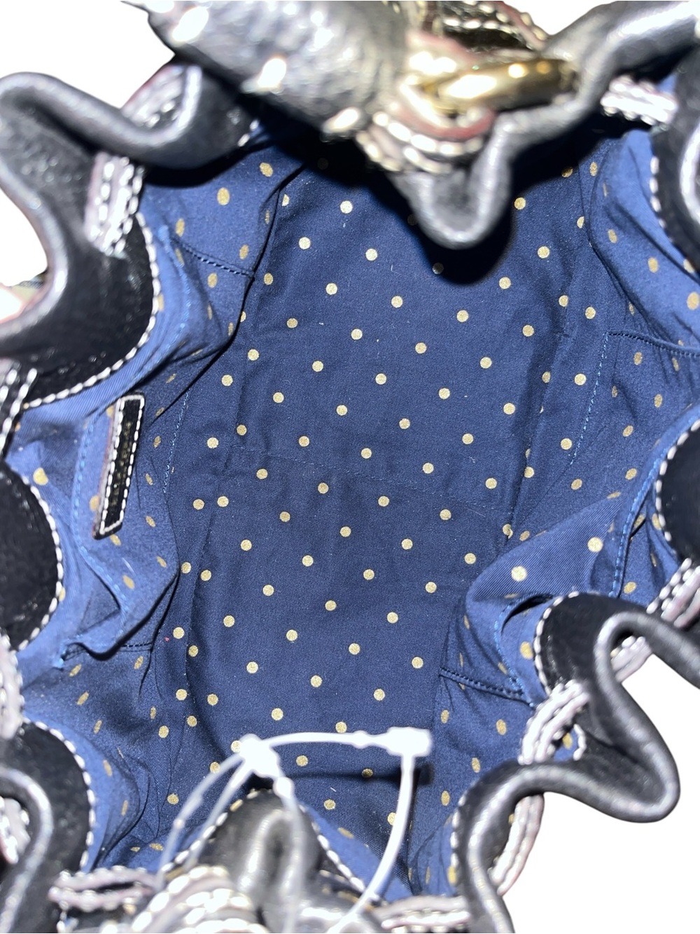 Kate Spade Vintage Slouchy Drawstring Shoulder Satchel with Polka Dot Interior - Picture 6 of 7